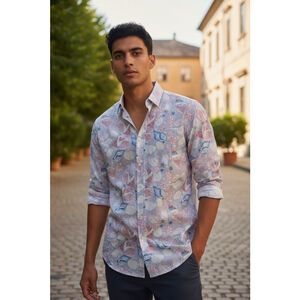 Kent & Park Men's Beach Theme Long Sleeve Shirt - Size XL